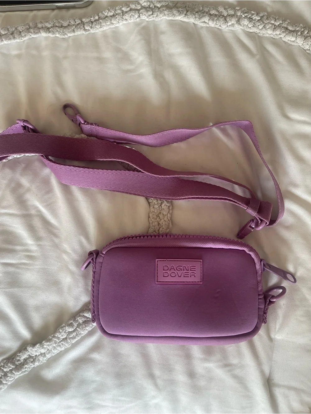 Dagne Dover Purple Neoprene Crossbody Bag